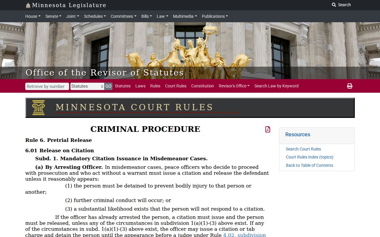 Washington County warrant records rule page covering court appearances and failure to appear